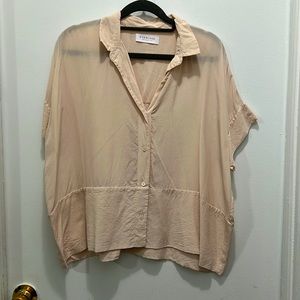 Everlane women's gray square silk shirt sz 6